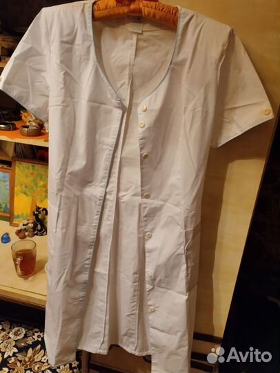 Белый халат 46-48 для медсестры или лаборанта