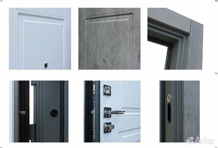 Дверь входная серая металлическая Лира