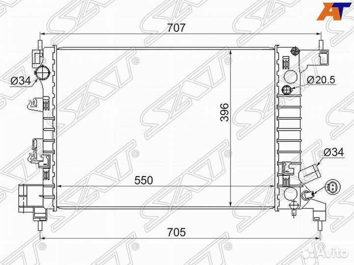 Радиатор охлаждения Шевроле Авео 1.2/1.4 11