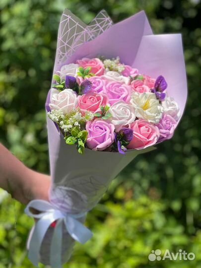 Букет из мыльных цветов