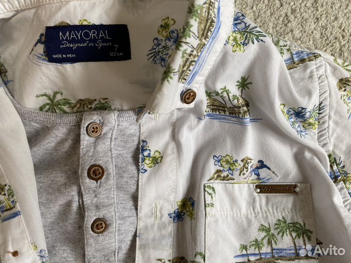 Mayoral новый костюм с рубашкой 2 в 1