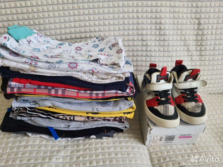 Вещи пакетом 116-122 обувь 31 ботинки