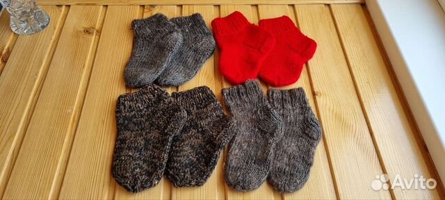 Детские, тёплые шерстяные носки, ручная вязка