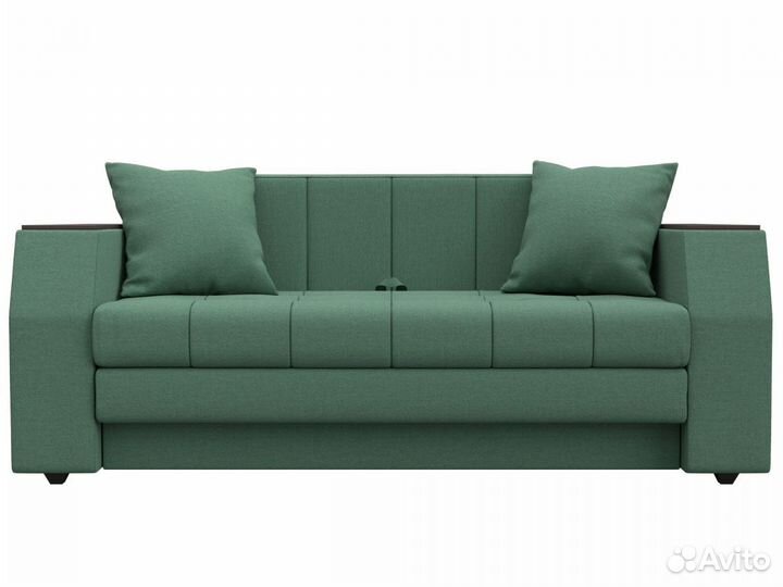 Диван прямой Атлант мини, рогожка, амур зеленый