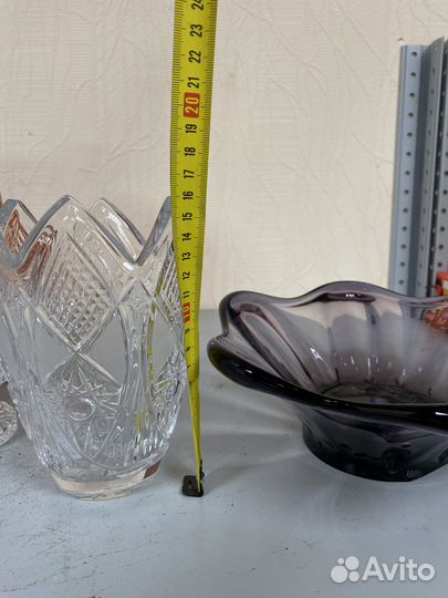 Хрусталь СССР цветное стекло ваза чаша блюдо