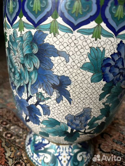 Роскошные парные напольные вазы Китай, клуазоне