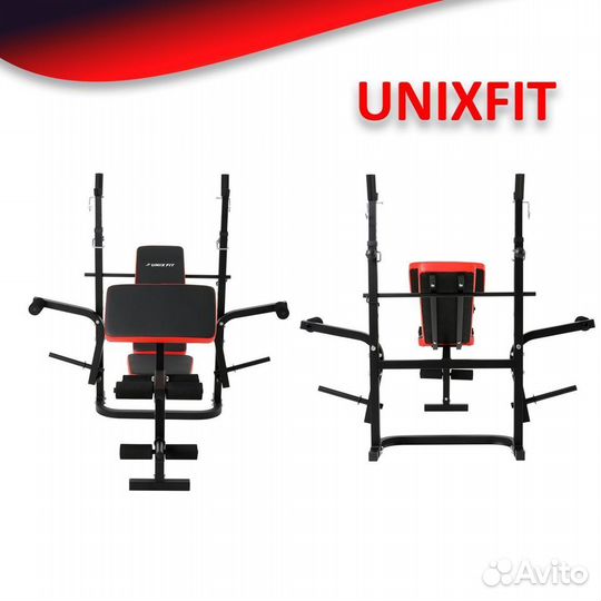 Скамья силовая со стойками unix Fit bench 120P