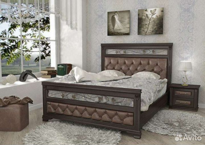 Кровать из массива дерева Агальма любого размера