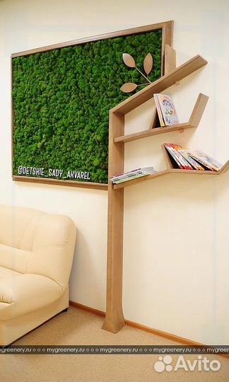 Стабилизированный мох панели