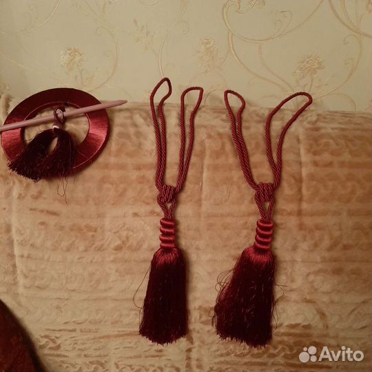 Подхваты для штор, цвет золото и бордо