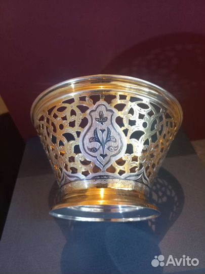 Серебряная ваза, конфетница,фруктовница, Кубачи