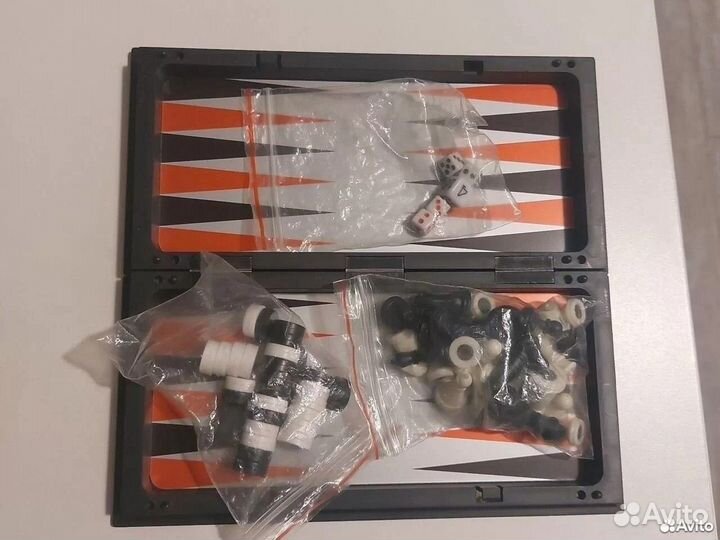 Шахматы шашки нарды 3 в 1 магнитная доска