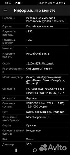 Монеты царские серебро