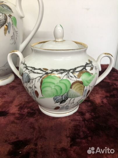 Чайник,Сахарница и сливочник Лфз Березка