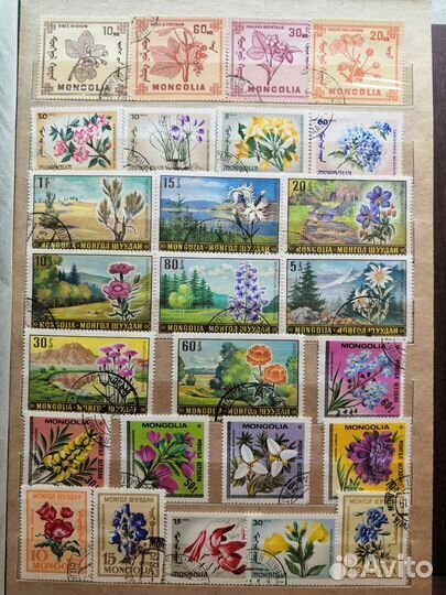 Альбом с марками времен СССР Монгол Шуудан, Корея