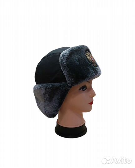 Шапка ушанка мужская меховая теплая флисовая