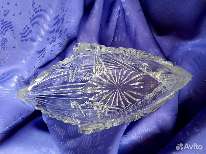 Хрустальная ваза ладья СССР