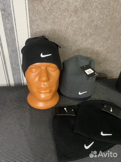 Шапка nike черная серая (в профиле больше)