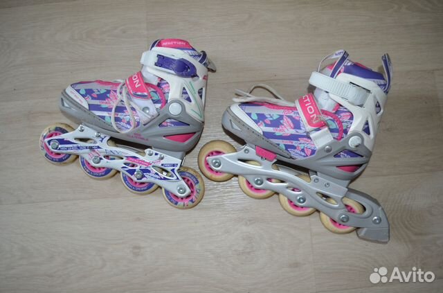 Роликовые коньки с каской и защитой для ребенка
