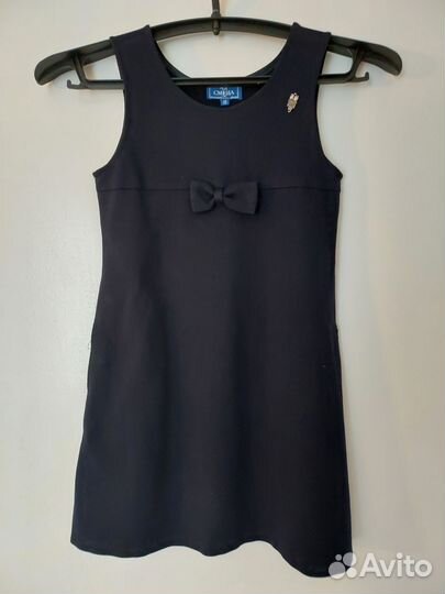 Школьный сарафан 140 146 синий