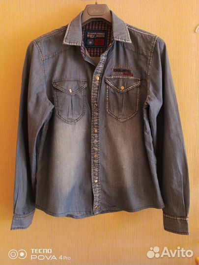 Джинсовая рубашка мужская