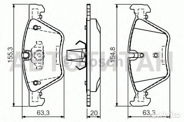 0 986 494 118 FDB1773 1052 00 колодки дисковые п. BMW E60/E61 2.0i/2.3/2.5 03 bosch