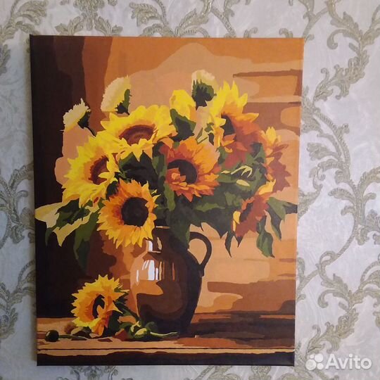 Картина по номерам раскрашенная Летний букет