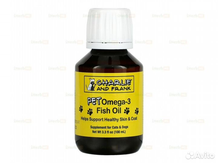 Рыбий жир с омега-3 для животных, для котов и соба