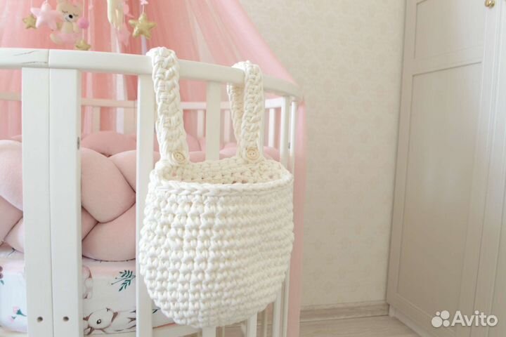 Корзина трикотажная на кроватку