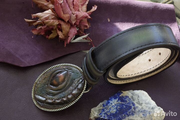 Мужской ремень. Кожа буйвола. Ручная работа