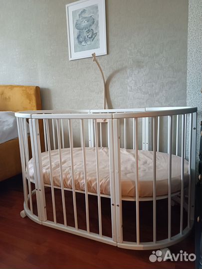 Детская кроватка трансформер 6 в 1 с маятником