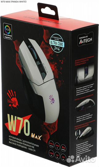 W70 MAX (panda white), Мышь A4Tech W70 Max Проводная