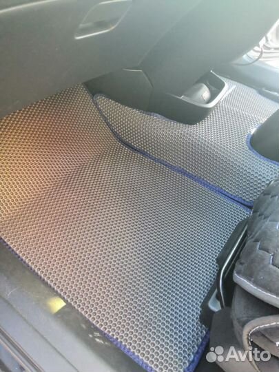 Коврики EVA 3Д на Honda Стрим серый+черный