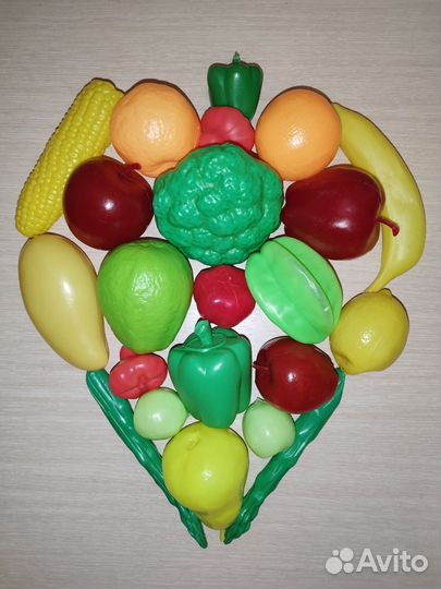 Игрушки развивающие овощи фрукты продукты посуда