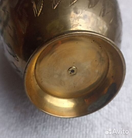 Кувшин кувшинчик Латунь Индия Штихель красивый Рис