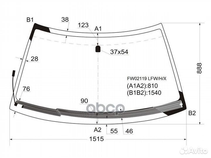 Стекло лобовое с обогревом щеток subaru foreste