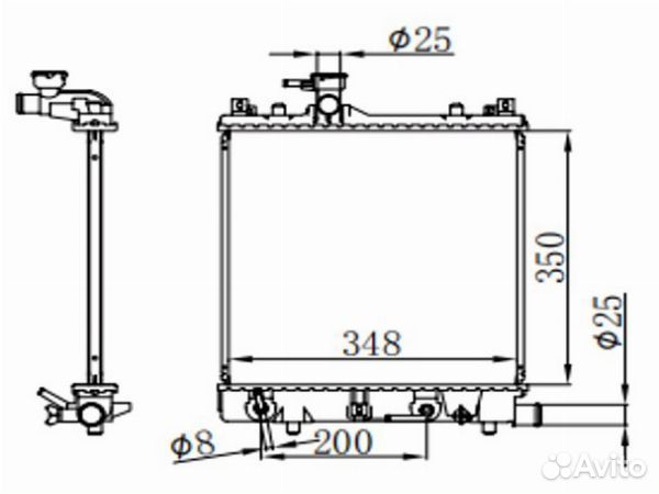 Радиатор охлаждения tomsun SU-9371A/2R АКПП Suzuki