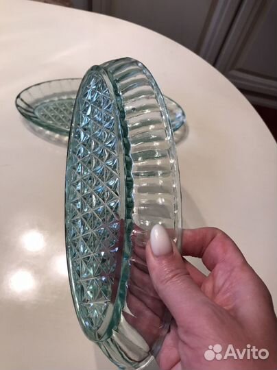 Блюдо купоросное стекло винтаж СССР новое