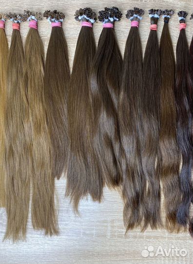 Славянские волосы на mini капсулах, блонд