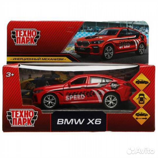 Машина металл BMW X6 спорт 12см X6-12SRT-RD 343264