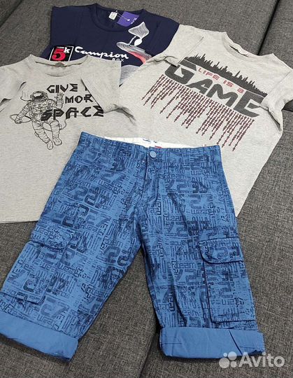 Футболки и шорты 128 для мальчика