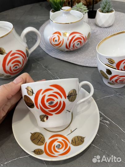 Сервиз чайный фарфор СССР барановка