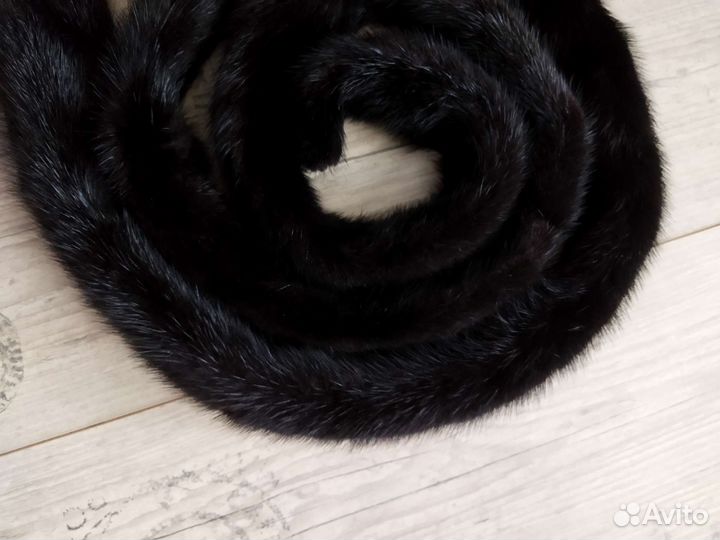 Пояс норковый черный