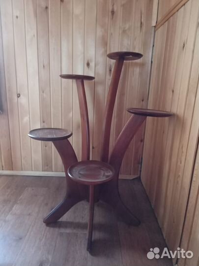 Подставка для цветов напольная деревянная хорошее