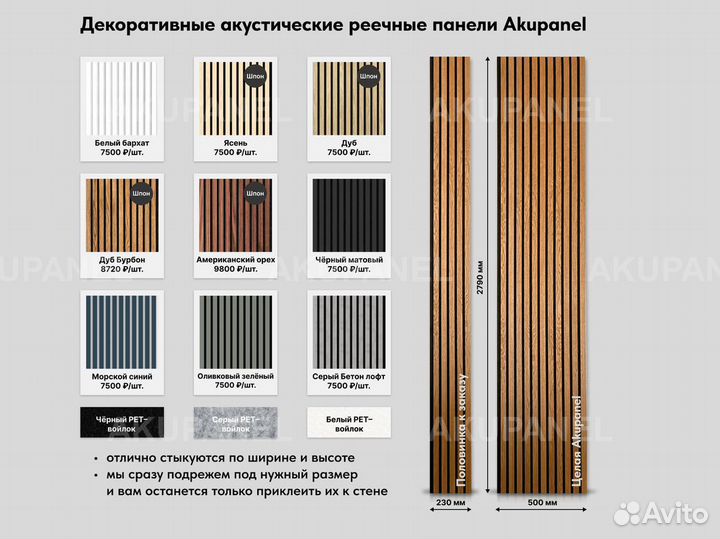 Стеновые реечные панели шпонированные