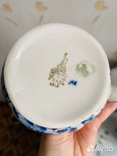 Гжель Чашки 3 шт 