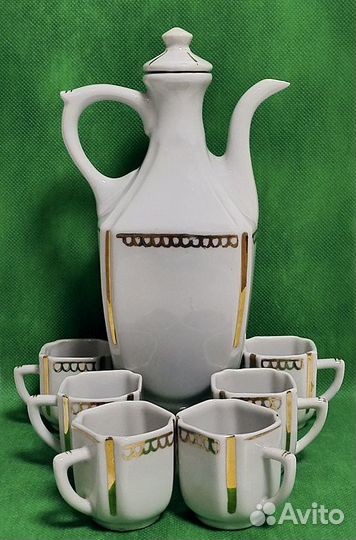 Антикварный Фарфоровый Кофейный Сервиз 1962 год