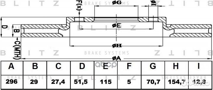 Диск тормозной перед BS0227 Blitz