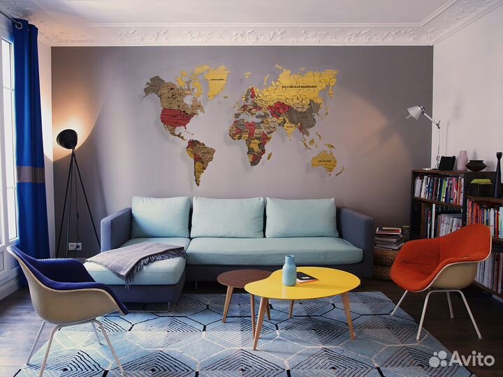 Карта мира из дерева Монтеверде Пенза