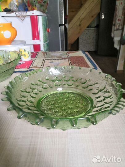 Набор посуды из цветного стекла гусь хрустальный